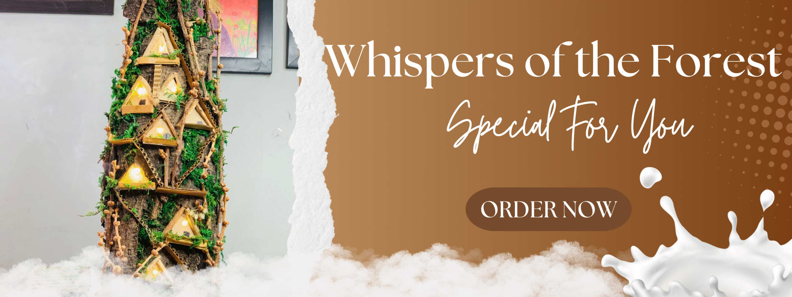Brown and White Elegant Modern Promotion Drink Banner